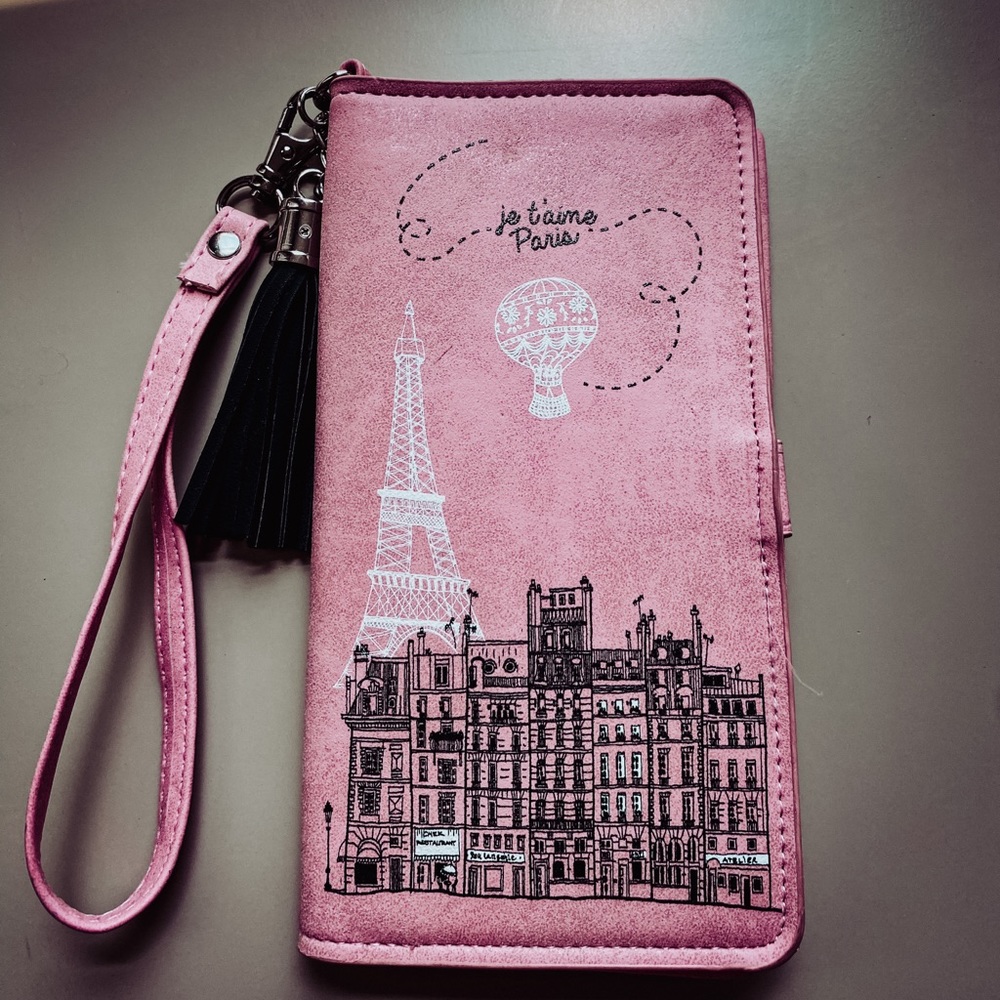 Blush Pink Paris Travel Wristlet